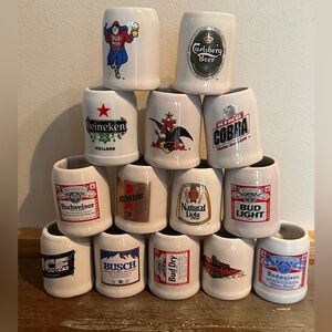 Vintage Anheuser Busch mini beer stein collection (14) Budweiser Michelob Cobra